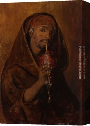 Tornai Canvas Paintings - The Moorish Smoker by Gyula Tornai