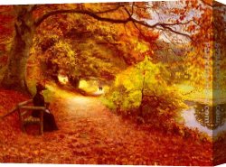 Han-wu Canvas Paintings - A Wooded Path In Autumn by Hans Anderson Brendekilde