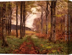 Han-wu Canvas Paintings - A Woodland Landscape by Hans Anderson Brendekilde