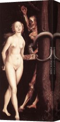 It Was to Be a Lasso Duel to The Death Canvas Paintings - Eve, the Serpent, and Death by Hans Baldung