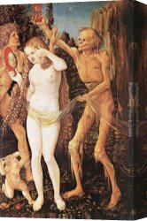 It Was to Be a Lasso Duel to The Death Canvas Paintings - Three Ages of the Woman and the Death by Hans Baldung