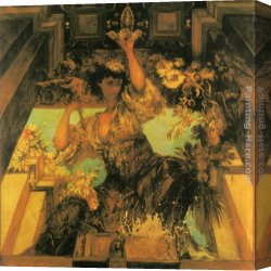 Makart Canvas Paintings - 'Sinnbild des fröhlichen Lebensgenusses' by Hans Makart