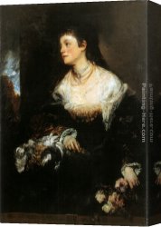 Makart Canvas Paintings - Adele Gräfin Waldstein-Wartenberg by Hans Makart
