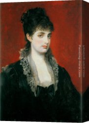 Makart Canvas Paintings - Anna von Waldberg by Hans Makart