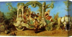 Jubil Canvas Paintings - Der Jubil&auml;umszug Der Gartenbau by Hans Makart