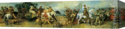 Makart Canvas Paintings - Der Jubiläumszug Jagdgruppe mit Beutewagen by Hans Makart