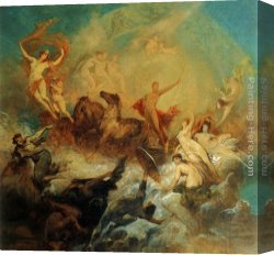 Makart Canvas Paintings - Der Sieg des Lichts Über die Finsternis by Hans Makart