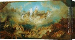 Makart Canvas Paintings - Die Versenkung des Nibelungenhortes in den Rhein by Hans Makart