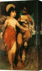 Han-wu Canvas Paintings - Faun und Nymph (Pan und Flora) by Hans Makart