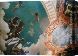 Makart Canvas Paintings - Hermesvilla ceiling paintings by Hans Makart