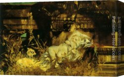 Makart Canvas Paintings - Kinderbild by Hans Makart