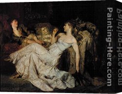 Makart Canvas Paintings - Marmorherzen by Hans Makart