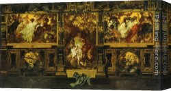 Makart Canvas Paintings - Moderne Amoretten by Hans Makart