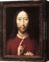 Blessing Canvas Paintings - Christ Giving His Blessing by Hans Memling
