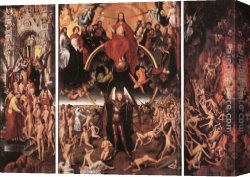 Memling Canvas Paintings - Last Judgment Triptych (open) by Hans Memling