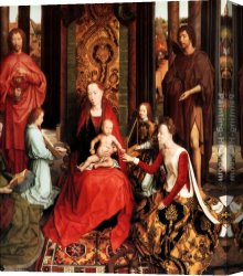 The Mystic Marriage of St Catherine Canvas Paintings - Marriage of St Catherine by Hans Memling