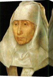 Memling Canvas Paintings - Portrait of an Old Woman by Hans Memling