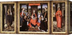 Memling Canvas Paintings - The Donne Triptych by Hans Memling