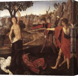 Memling Canvas Paintings - The Martyrdom of St Sebastian by Hans Memling