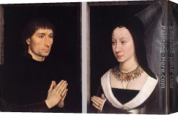 Memling Canvas Paintings - Tommaso Portinari and his Wife by Hans Memling