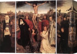 Memling Canvas Paintings - Triptych of Jan Crabbe by Hans Memling