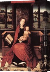 Enthroned Canvas Paintings - Virgin and Child Enthroned by Hans Memling