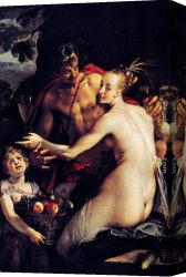 Han-wu Canvas Paintings - Bacchus, Ceres and Cupid by Hans von Aachen