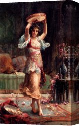 Han-wu Canvas Paintings - The Tambourine Player by Hans Zatzka