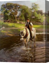 Salisbury Close Canvas Paintings - The Close of a Summers Day by Harold Harvey