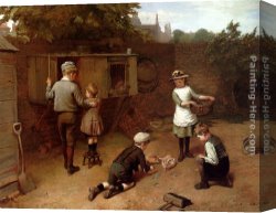 Feeding Canvas Paintings - Feeding Time by Harry Brooker