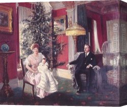 Christmas Canvas Paintings - Christmas Morning by Harry Roseland