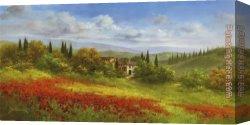 Tuscany Canvas Paintings - Tuscany Beauty I by Heinz Scholnhammer