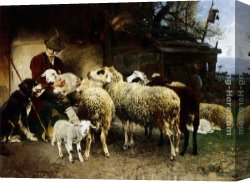 Shepherd Canvas Paintings - The Young Shepherd by Heirich von Zugel