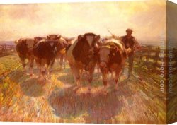 Blick Auf Jerusalem Vom Olberg Aus Canvas Paintings - Viehtrieb Auf Der Inselstrasse by Heirich von Zugel