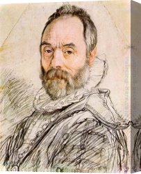 Goltzius Canvas Paintings - Portrait of Sculptor Giambologna by Hendrick Goltzius