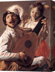 A Duet Canvas Paintings - Duet by Hendrick Terbrugghen