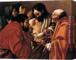 Terbrugghen Canvas Paintings - The Incredulity of Saint Thomas by Hendrick Terbrugghen