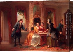 Entrance Canvas Paintings - An Elegant Entrance by Hendricus Engelbertus Reijntjens