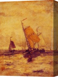 Hendrik Canvas Paintings - On a Stormy Sea by Hendrik Willem Mesdag
