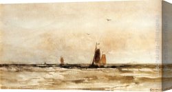 Hendrik Canvas Paintings - Seascape by Hendrik Willem Mesdag
