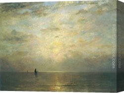Hendrik Canvas Paintings - Setting Sun by Hendrik Willem Mesdag