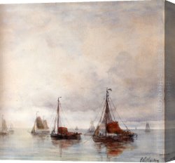 Mesdag Canvas Paintings - Temps Calme by Hendrik Willem Mesdag
