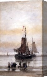 The Arrival Canvas Paintings - The Arrival Of The Fleet by Hendrik Willem Mesdag