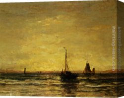 Mesdag Canvas Paintings - The Return of the Fleet at Sunset by Hendrik Willem Mesdag