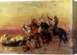 Halt of The Brigands Canvas Paintings - The Halt In The Desert by Henri Emilien Rousseau