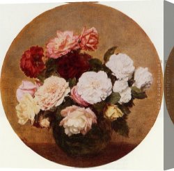 Bouquet Canvas Paintings - A Large Bouquet of Roses by Henri Fantin-Latour