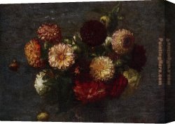 Chrysanthemums Canvas Paintings - Chrysanthemums II by Henri Fantin-Latour