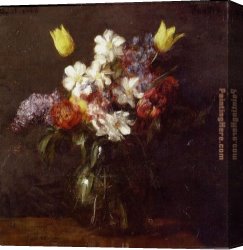 Henri III And The English Ambassador Canvas Paintings - Flowers III by Henri Fantin-Latour