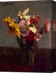 Composition VIII Canvas Paintings - Flowers VIII by Henri Fantin-Latour