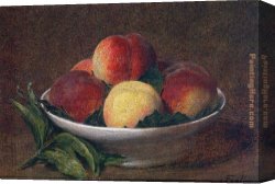 Peaches Canvas Paintings - Peaches in a Bowl by Henri Fantin-Latour